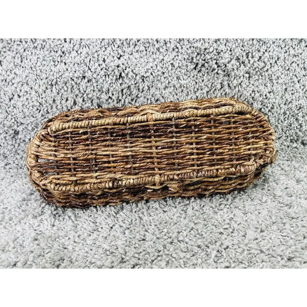 Wicker Bread Basket Oval Brown 14inX4.5inX2in Home Any Room Decoration